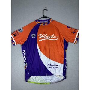 Primal Wheels of Justice Cycling Jersey Mens 2XL Orange Purple PayTech Race 2017